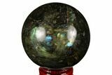 Flashy, Polished Labradorite Sphere - Great Color Play #180623-1